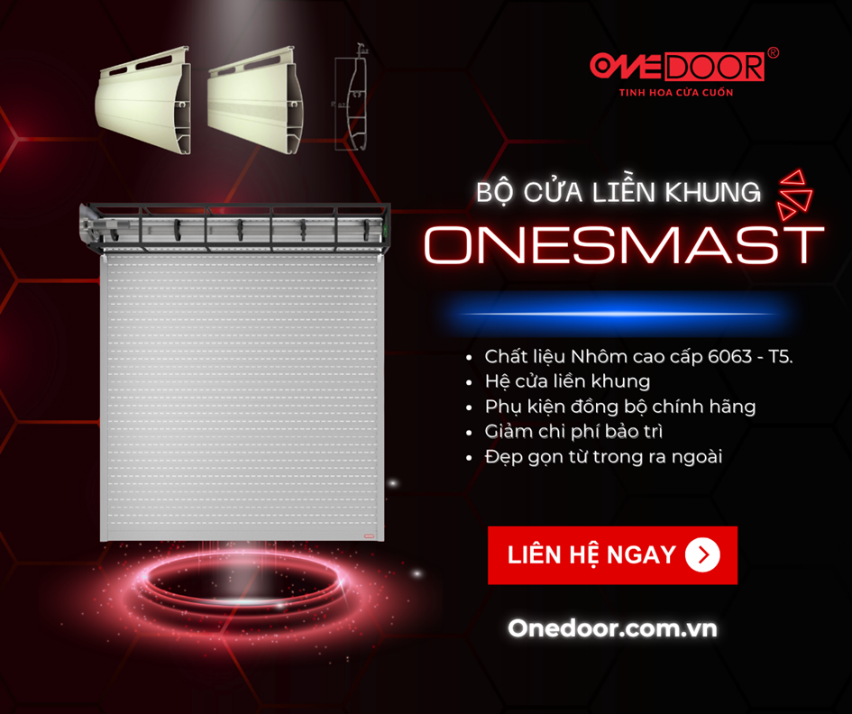 Bộ cửa cuốn liền khung Onesmart – Giải pháp cửa cuốn Đức đồng bộ, hiện đại cho nhà phố