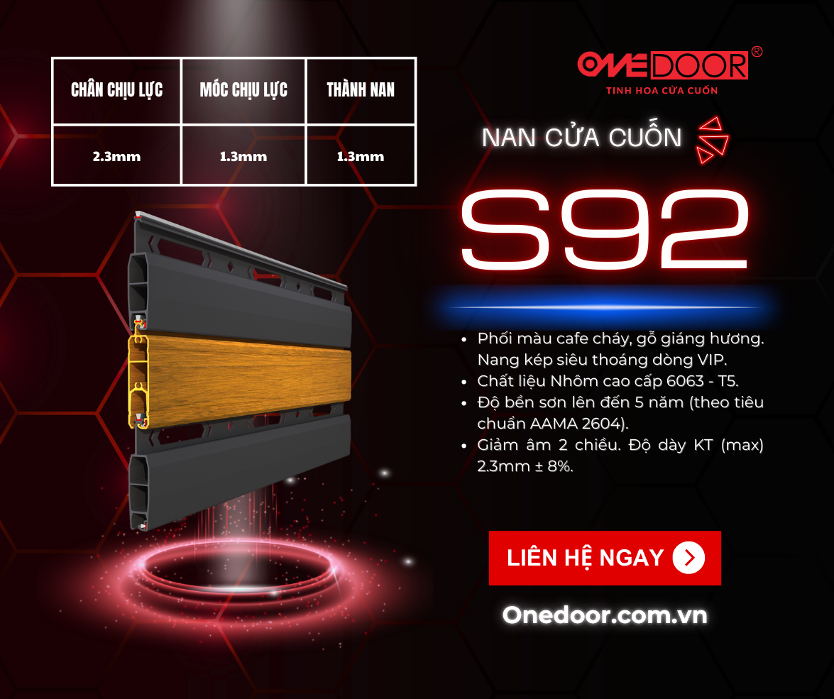 Cửa Cuốn Cao Cấp ONEDOOR 2026 – Dòng Luxury X6, S92 Siêu Bền