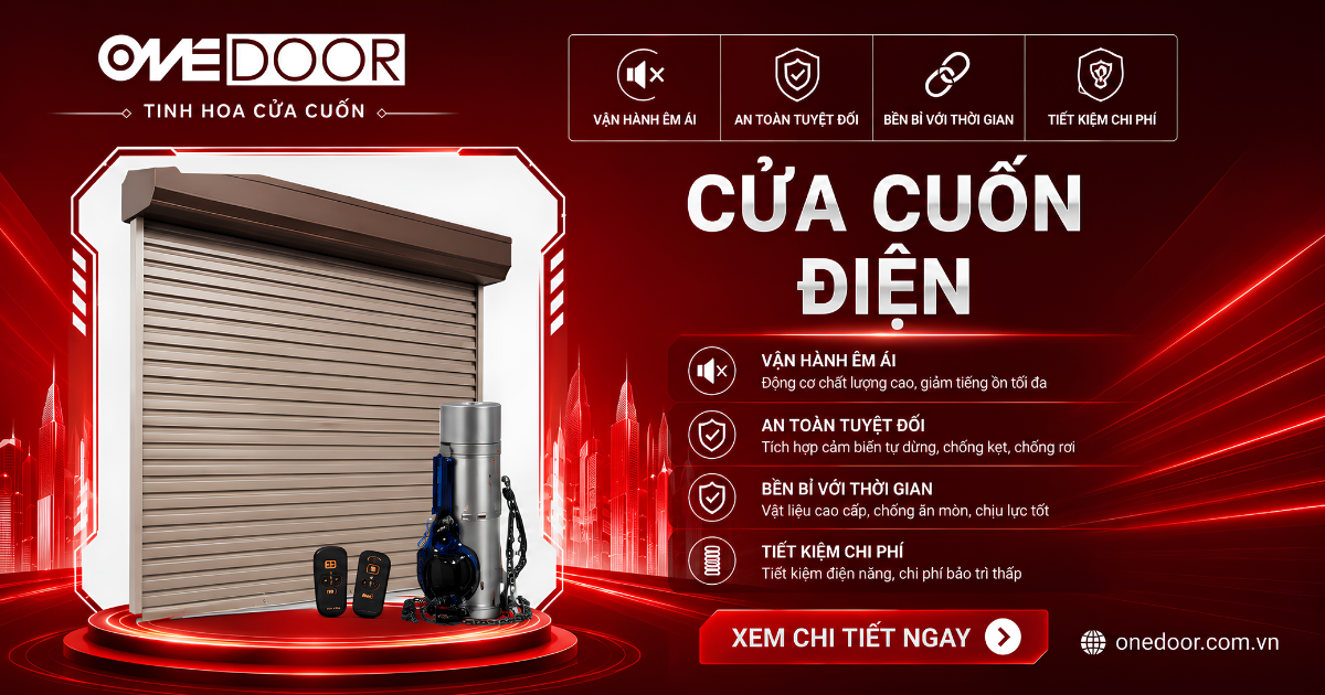 Cửa cuốn điện ONEDOOR điều khiển bằng remote