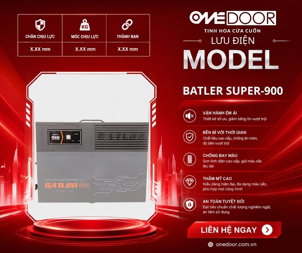BÌNH LƯU ĐIỆN BATLER SUPER-900 DÙNG CHO MOTOR 600KG