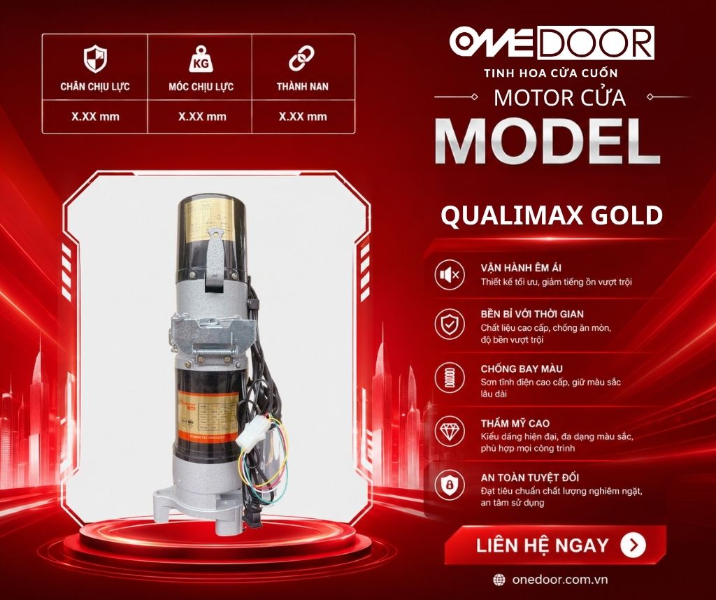 MOTOR CỬA CUỐN QUALIMAX GOLD CN ĐÀI LOAN – BẢO HÀNH 2 NĂM BỞI ONEDOOR