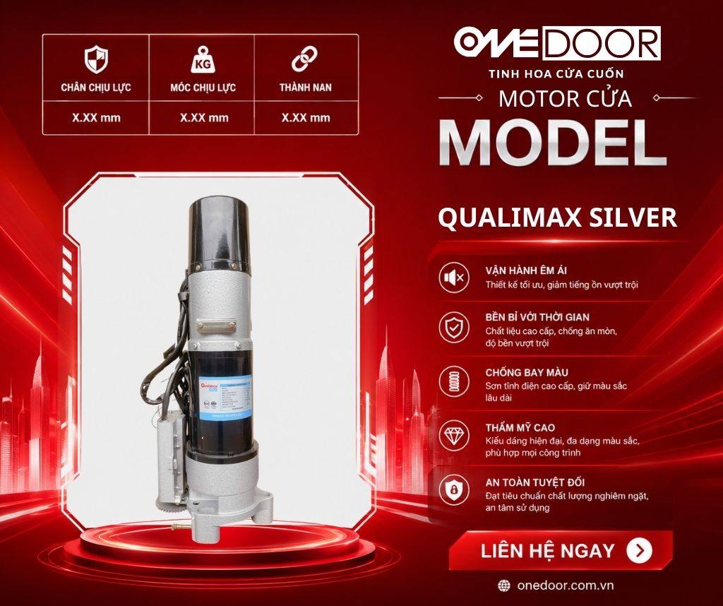 MOTOR CỬA CUỐN QUALIMAX SILVER – ONEDOOR BẢO HÀNH 2 NĂM