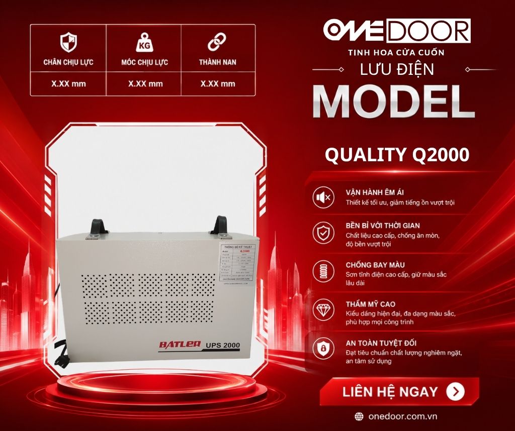 BÌNH LƯU ĐIỆN QUALITY Q2000 DÙNG CHO MOTOR 1000KG